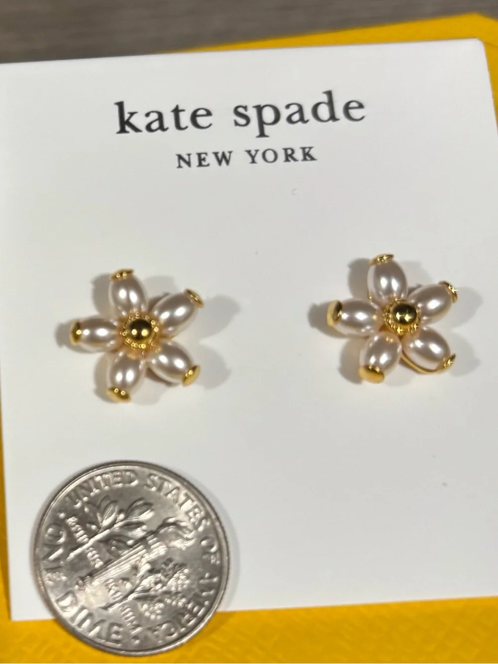 NWOT Kate Spade pearl floral stud earrings